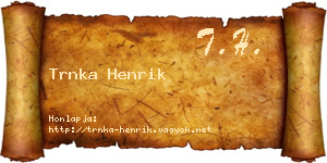 Trnka Henrik névjegykártya
